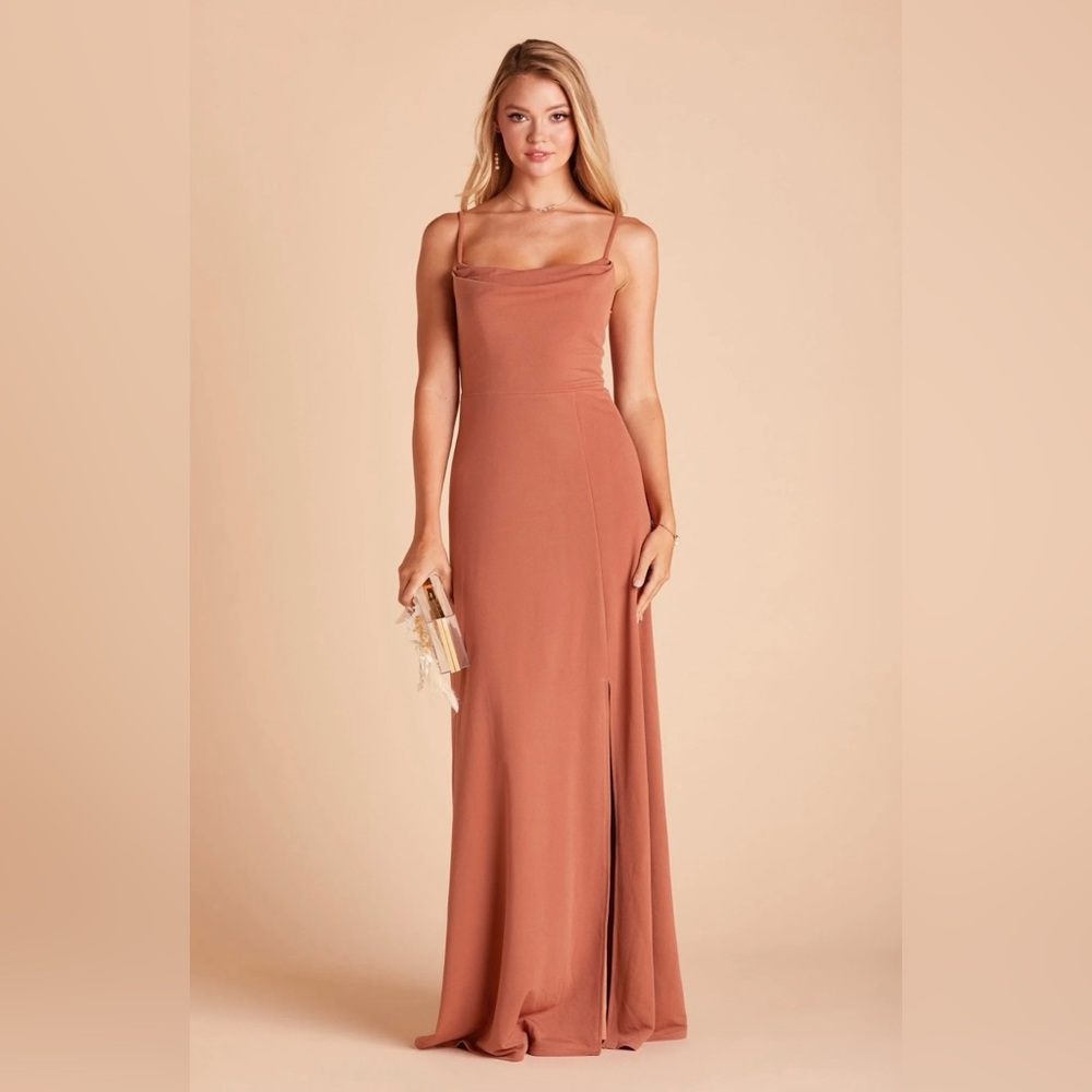 NWT Birdy Grey Ash medium terracotta bridesmaid dress prom bump friendly formal